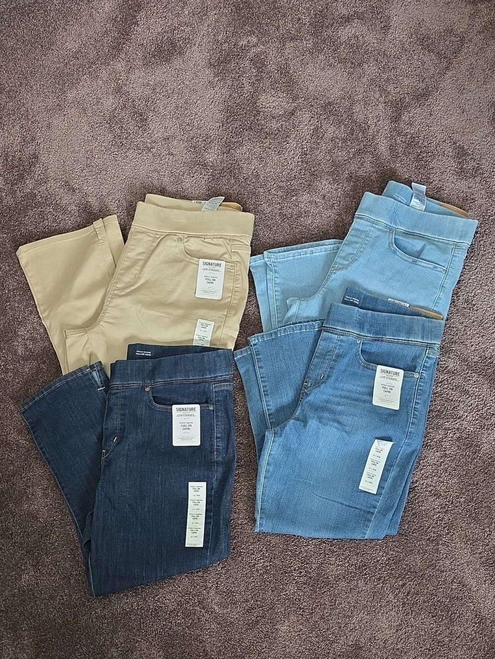 Signature Women’s Skinny Jeans - Light Blue, Medium Blue, Dark Blue, Tan